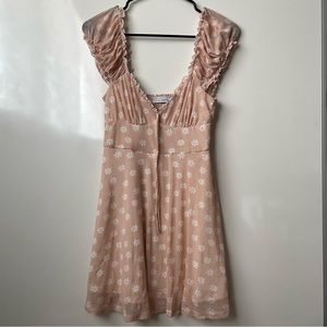 urban outfitters aubrey printed mini pink dress